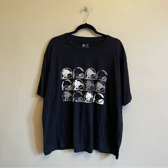 Taco Bell 2X short sleeve t-shirt black white Fast Food pop art bell - Picture 1 of 7